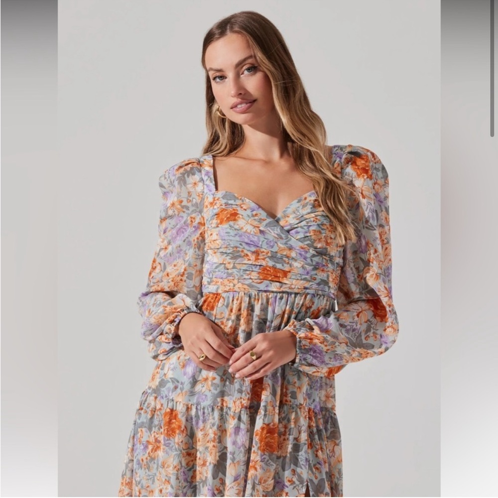 Astr Floral Long Sleeve Dress - Picture 2 of 5